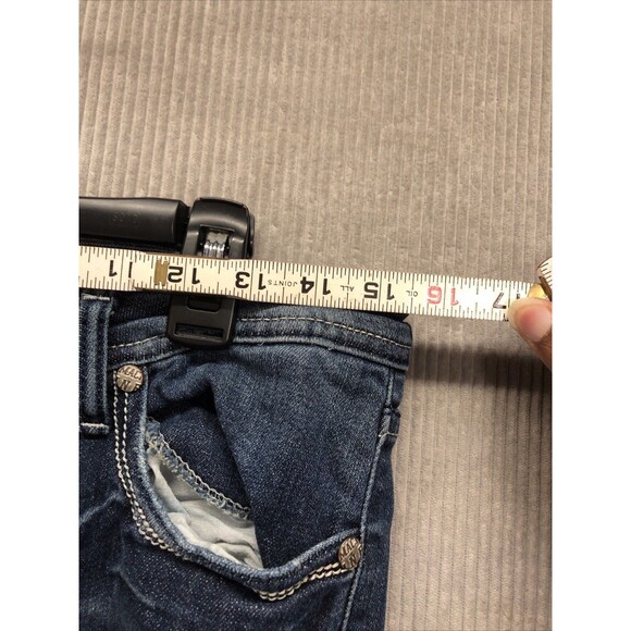 Machine Juniors Jeggings Size 9 Factory Destroyed Dark Wash - Picture 10 of 16